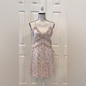 Almost Famous Pink & White Floral Spaghetti Strap Dress NWT Size Med